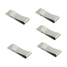 Stainless Steel Money Clip Set 5 Pack, Durable Metal Cash Holder, Slim Multiuse Design