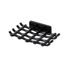 Black Wall Mounted Soap Dish 20pcs Mesh Drain Rack for Bathroom Shower Sink 15.5cm x 9cm x 3cm