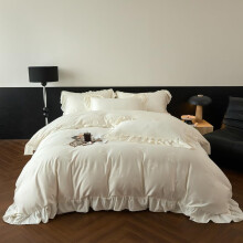 White Full Queen Duvet Cover 80x90 Soft Microfiber Ruffle Bedding Set with Romantic Bows and Zipper Closure
