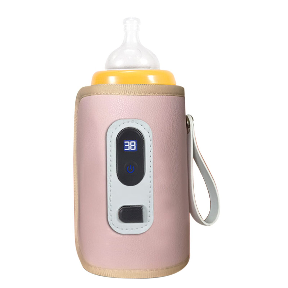 Usb Baby Bottle Warmer 5V 2A With Lcd Display, Precise Temperature Control, Travelfriendly Milk Heater Pink