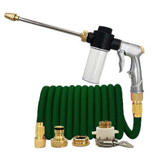 50ft Expandable Garden Hose DKhaki, Pressure Flexible Water Hose for Car Wash and Garden