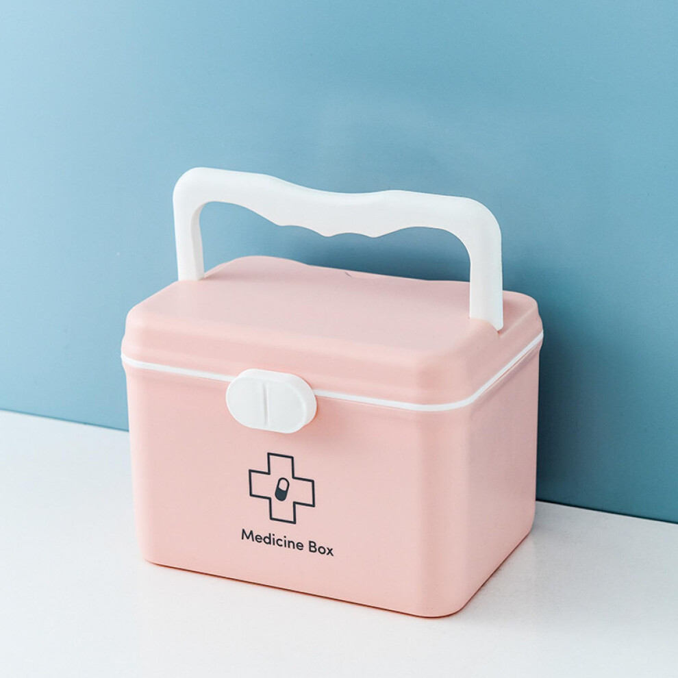 Pink Multilayer Medicine Storage Box With Colorcoded Organization, Home And Travel First Aid Kit Organizer