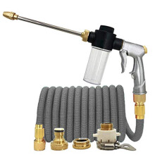 50ft Expandable Garden Hose with Pressure Spray Nozzle, Kink Resistant and Flexible for Car Washing