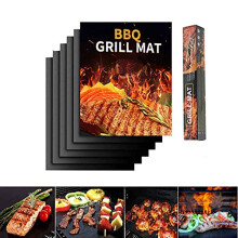 Reusable Non Stick BBQ Grill Mats 5 Pack Heavy Duty Easy Clean for Gas and Charcoal Grills 15.7x13
