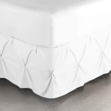 White Queen Bed Skirt 14 Inch Drop, Hotel Quality Design, Exact Queen Fit, Wrinkle Resistant Fabric