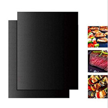 2pcs BBQ Grill Mat Set Non Stick Reusable Heat Resistant Liners for Outdoor Cooking 40x30cm