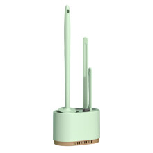 Toilet Brush and Holder Set, 3 in 1 Design with Fast Drainage Holder, Compact Bathroom Bowl Cleaner