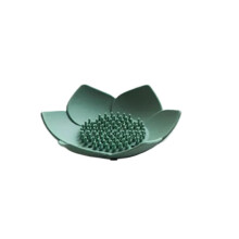 NonSlip Silicone Lotus Soap Dish Holder 12pcs Fast Draining Green Tray for Bathroom Sink Shower Kitchen