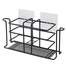 Toothbrush Holder Black Bathroom Organizer with Large Capacity Design and Easy Clean Modern Finish