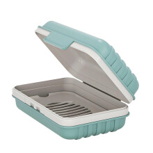 Blue Soap Dish Set of 6, Ventilated Drain Soap Holder for Bathroom Shower Sink and Countertop