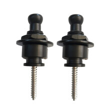 2pcs Guitar Strap Locks Black Metal NonSlip Secure Buttons for Electric Acoustic Bass Guitar