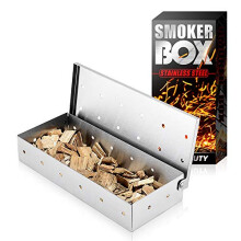 Stainless Steel Smoker Box for Gas Grill Durable BBQ Wood Chip Box Adds Authentic Smoke Flavor