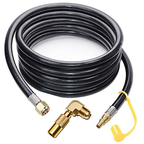 18FT RV Propane Quick Connect Extension Hose with Removable Elbow Adapter for Blackstone Griddle