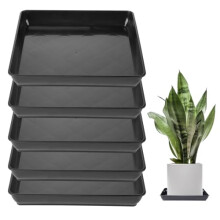 12 Inch Square Plant Saucer 5 Pack, Heavy Duty Plastic Plant Pot Tray for Indoor Outdoor Waterproof Surface Protection