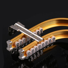 Bendable Ceiling Curtain Track 3.4m Gold Aluminum Double Rail for Bay Window or RV Mount