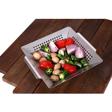 Grill Basket 304 Stainless Steel BBQ Accessories for Vegetables and Seafood Easy Clean Design