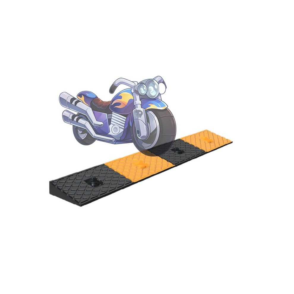 Rubber Curb Ramp for Home Steps 2â6in, Heavy Duty Threshold Ramp with SlipâResistant Surface