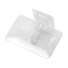 Soap Dish Set of 6 Wall Mounted No Drilling Double Layer Soap Holder for Bathroom Shower Sink Kitchen White