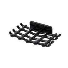 Wall Mounted Soap Dish 15PCS Black No Drilling Bathroom Shower Soap Box with Quick Drainage Organizer