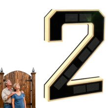 Solar House Numbers with Auto Dusk Sensor, Waterproof LED Solar Address Sign for Modern Home (2)
