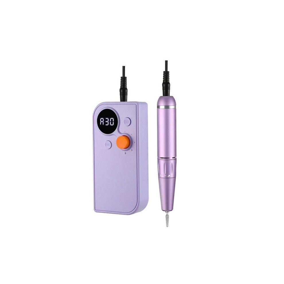 Purple Cordless Rechargeable Nail Drill 30000Rpm Electric Manicure Pedicure File For Acrylic And Gel Nails