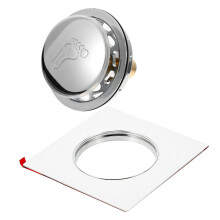 2‑in‑1 Pop Up Drain Stopper with Strainer, One‑Touch Bounce Core, Clog‑ Flow for Bathroom or Kitchen Sink