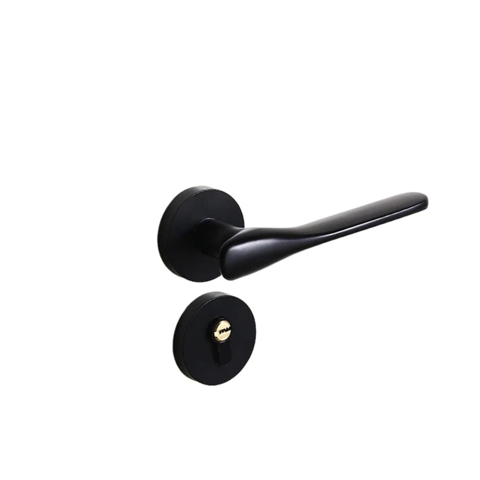 Zinc Alloy Door Lock With Silent Smooth Operation, Modern Dumb Black Handle For 35Â45Mm Doors 9310869659440