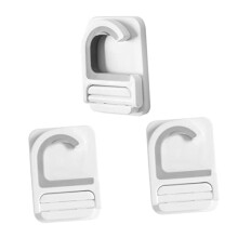3pcs Mop and Broom Holder Wall Mounted Organizer No Drill Adhesive Rack with Foldable Hooks for Kitchen Bathroom
