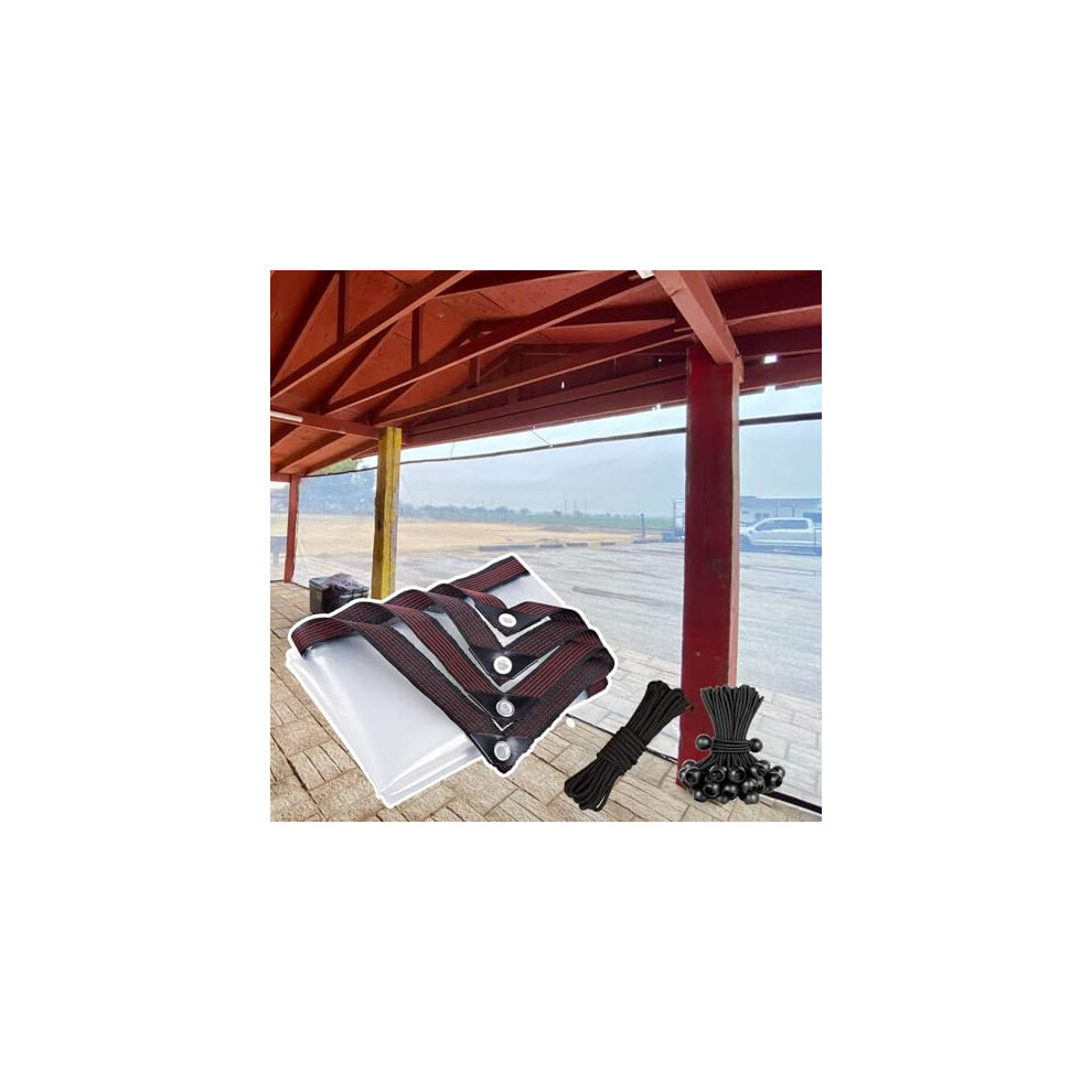 Waterproof Clear Tarpaulin 8X30ft Heavy Duty Pvc Tarp With Reinforced Edges And RustâResistant Washers For Outdoor Weather Protection 9330225605027