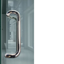 Modern Stainless Steel Glass Door Handle with Rustproof Chrome Finish and Comfortable Grip 275mm