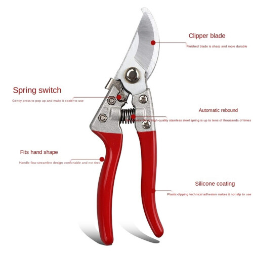 Professional Red Pruning Shears for Garden and Fruit Trees, Ergonomic Garden Scissors for Precise Cutting 1