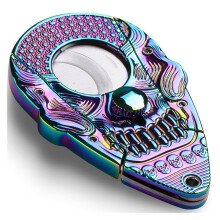 Purple Stainless Steel Cigar Cutter with Precise Double Blades, Durable Metal Design and Gift Box