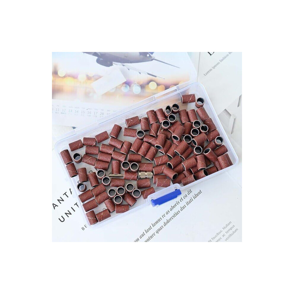 Nail Drill Sanding Bands Set 100pcs 180 Grit for Manicure Pedicure Acrylic Gel Nails