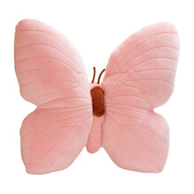 Pink Butterfly Throw Pillow with Cute Bow Design, Soft Plush Cushion for Couch Bed and Living Room Decor