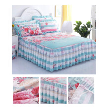 Ruffled Lace Bed Skirt Set 120x200cm Princess Style Dust Ruffle Bedding Full Coverage Floral Pattern