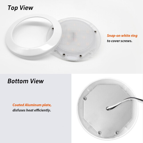 RV LED Ceiling Light 12V Interior Dome Light Soft White 3500K Dimmable Brightness Pack of 2 2