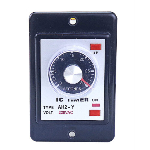 AH2Y Time Delay Relay 220V Power On Delay Timer 0–60 Min Adjustable Control Panel Mount with Socket 2