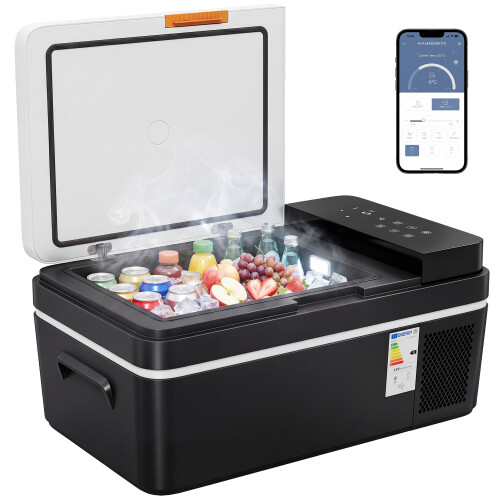 Outsunny Outsunny 20L Compressor Car Fridge Freezer, Camping Refrigerator, Black 1