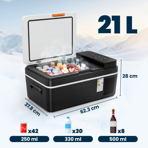 Outsunny Outsunny 20L Compressor Car Fridge Freezer, Camping Refrigerator, Black 2