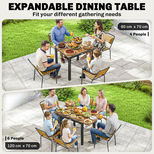 Outsunny Outsunny Patio Dining Table Expandable 80-120 cm 2