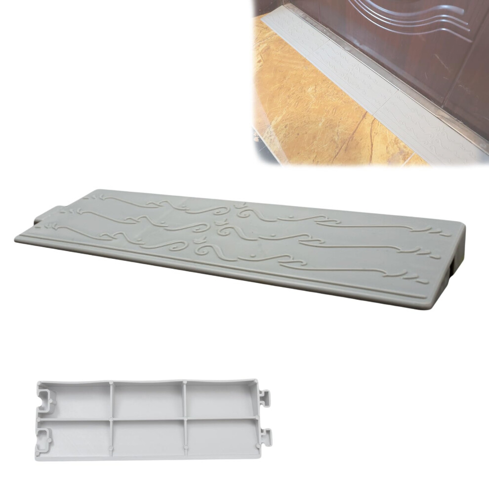 Gray Threshold Ramp For Wheelchairs, Nonslip Surface, Smooth Doorway Transition, 25X7x1.5cm