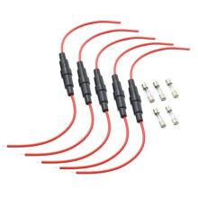 Inline Screw Type Glass Fuse Holder 5x20mm 6x30mm 250V for Car and Motorcycle Circuits 14AWG Wire