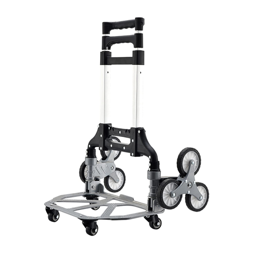 Folding Hand Truck Stair Climbing Cart With Rubber Wheels, 70Kg Capacity Trolley For Moving And Shopping (Style2) 9330225652366