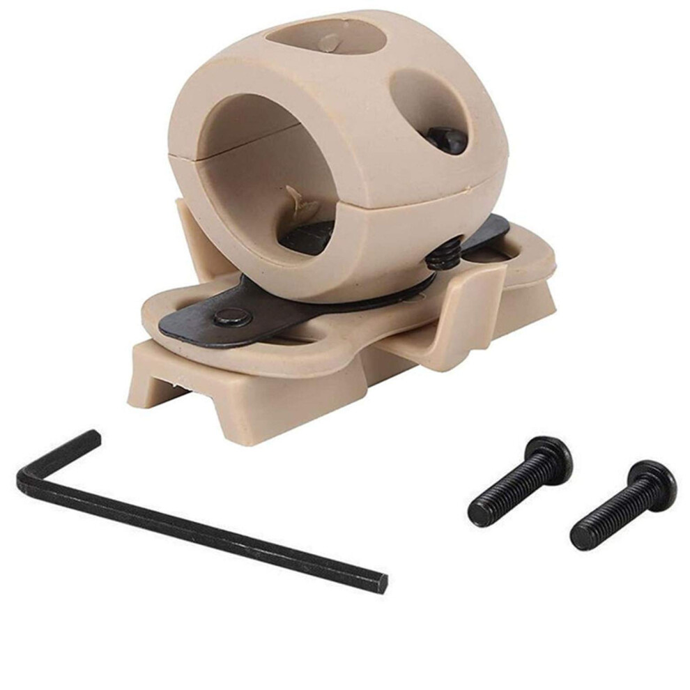 Helmet Flash Mount For Fast Mich Helmet Rail 1921Mm, Tactical Holder Clamp, Khaki Light 9330225652694