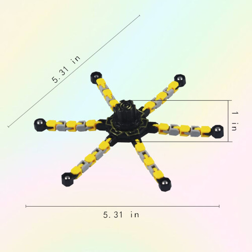 Fidget Spinner Mechanical Deformation Toy, DIY Transformable Robot Chain for Stress Relief, Yellow 1