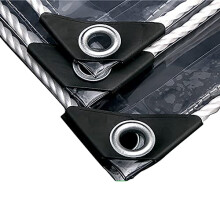 Clear PVC Tarpaulin 1x2m Waterproof Transparent Tarp with Reinforced Eyelets for Outdoor Garden Furniture