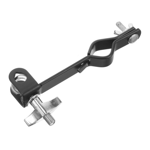 Adjustable Cowbell Holder for Drum Set, Durable Metal Bracket with Ratchet Angle and Secure Mounting