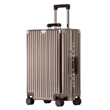 Aluminum Magnesium Carry On Luggage 24 Inch Grey Hardside Suitcase with TSA Lock and Spinner Wheels