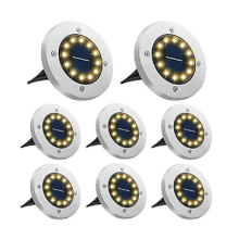 Solar Powered Pathway Ground Light Energy Saving Warm White Outdoor Garden Step Light Easy Install 8PCS