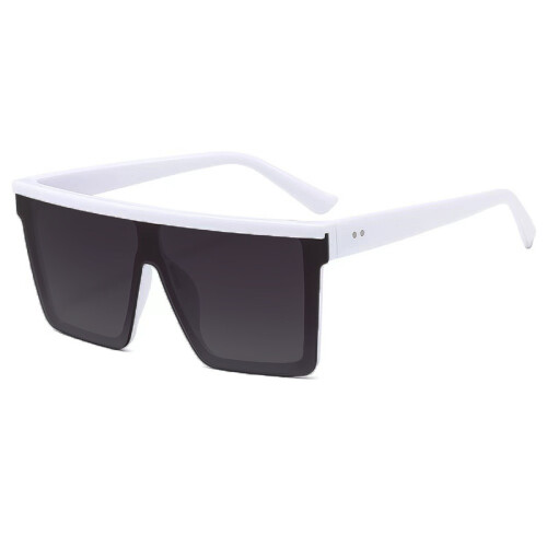 (white frame black and gray film) Sunglasses Oversized Styles Bold Modern Frames Multiple Colors